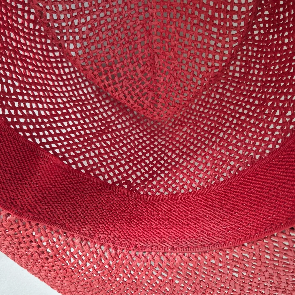 Scala Red Western Straw Hat Country Western Coastal Cowgirl - OSFA - Picture 9 of 10